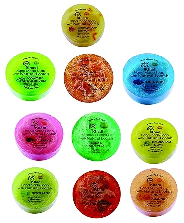 Khadi Soap Scrub with Loofah Pieces - Pack of 10