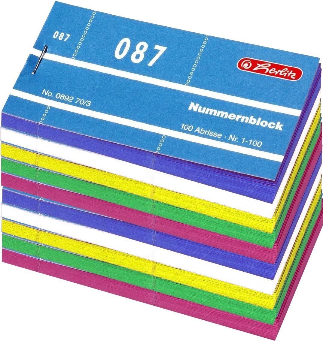 Herlitz 892703 - Bloques Numéricos 1-1000 Número 1-1000 10x100 Demoliciones (10x100 Demoliciones, Blanco