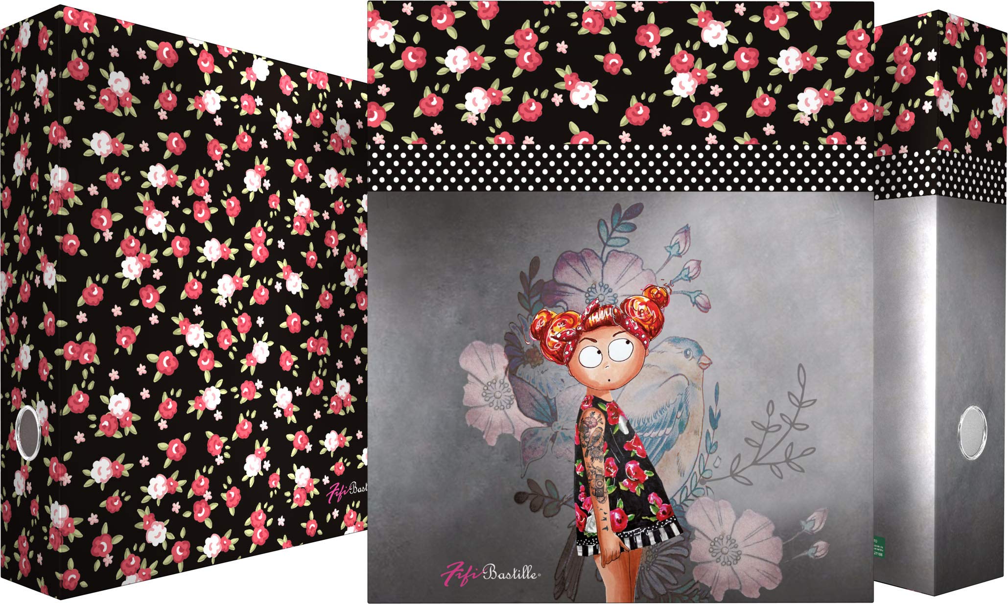 Grafoplás 88171944 Fiffi Bastille Collection 4-Ring Binder 40 mm, Multicolor, A4