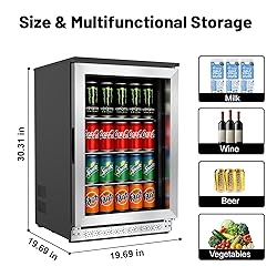ChillFoce 20 Inch Built in Beverage Fridge with