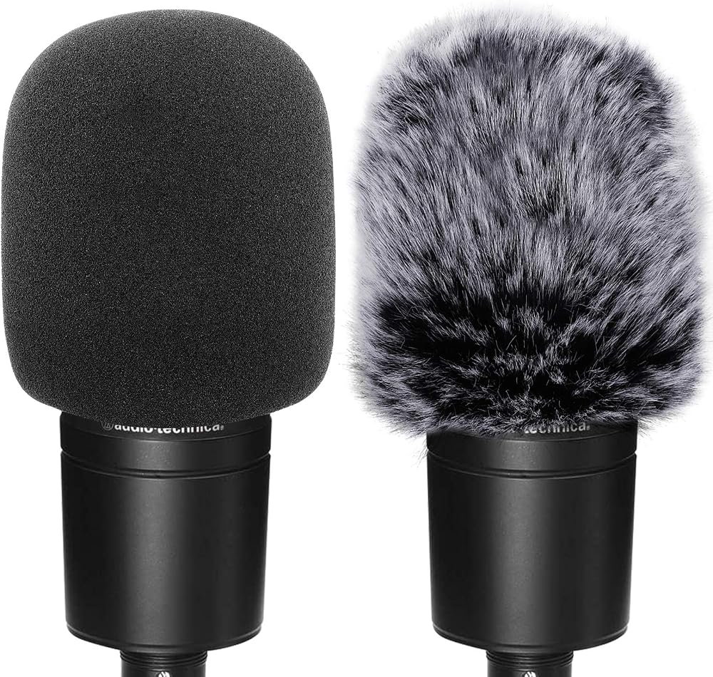 ChromLives Windscreen Pop Filter for AT2020 Foam Furry Cover 2 Pack
