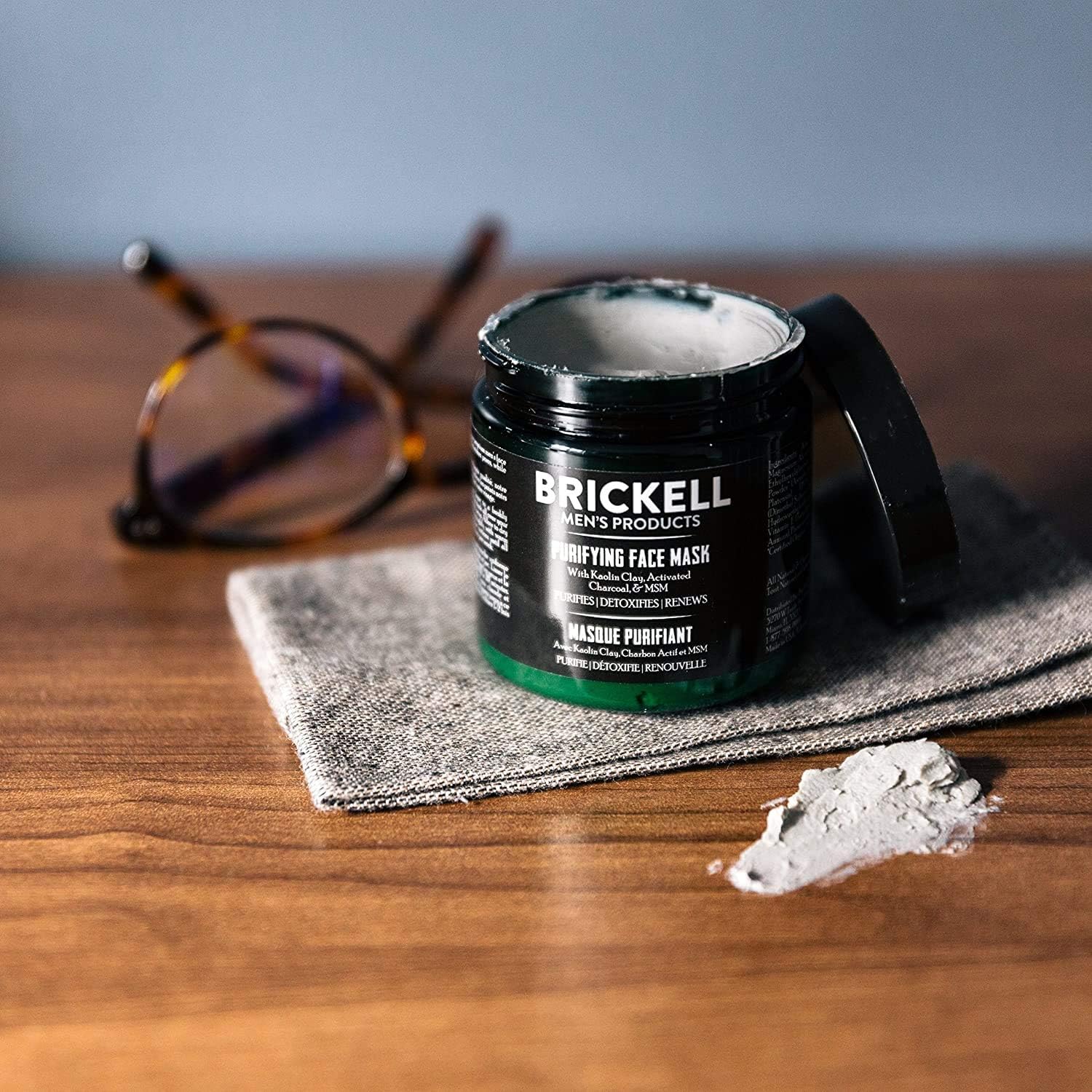 Brickell Men's Purifying Charcoal Face Mask, Natural and Organic Activated Charcoal Mask With Detoxifying Kaolin Clay, 118 mL - Image 4