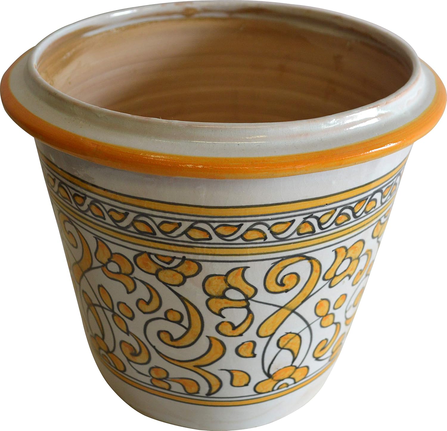 Medium Marrakesh Hand Painted Moroccan Ceramic Pot/Planter from Fez, H