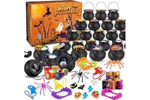 Laoyebaohao 192PCS Halloween Party Favors Halloween Toys 24 Pack Prefilled Mini Witches Cauldron for Halloween Party Halloween Scavenger Hunt Halloween Prizes Gifts Miniatures for Kids Trick or Treat