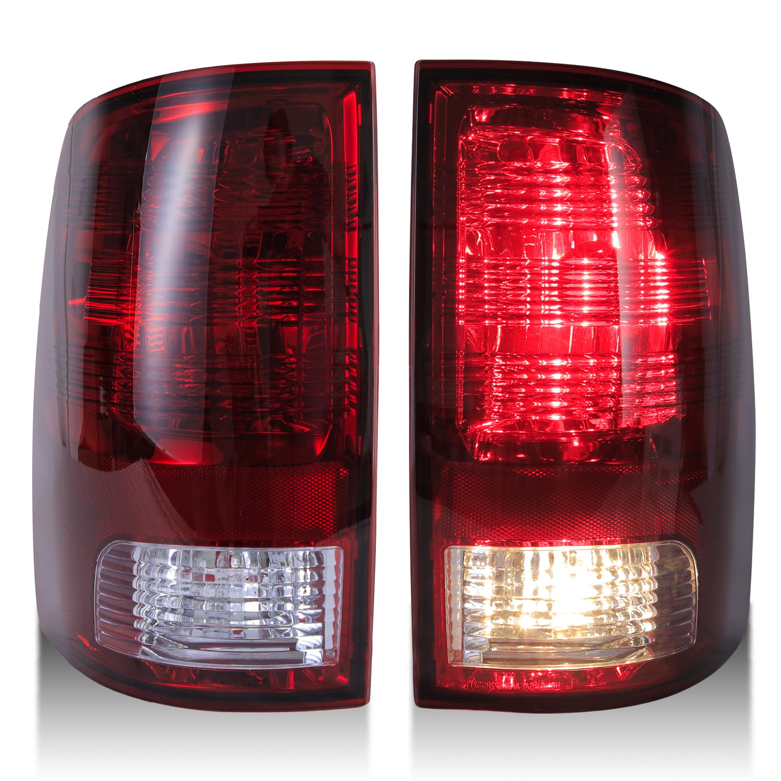Photo 1 of MAYELLO Pair Smoked Red Tail Lights w/Bulbs for 2009-2018 Dodge Ram 1500 2500 3500, 2019-2024 Ram 1500 Classic,Black Out Dark Rear Lamps fit Factory Halogen Trims Only