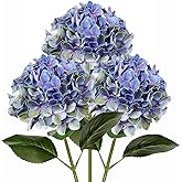 DILATATA Faux Hydrangea Large Artificial Purple Hydrangea Flowers 26" Real Touch Hydrangea Flowers Lifelike Silk Hydrangea Stems for Wedding Party Garden Home Decoration