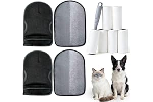 Yuyingyy Cat hair Remover Glove（2 PCS） Hair Removal Glove, 2-in-1 Double-Sided Grooming & Deshedding Glove Pet| Lint roller