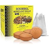 Squirrel Repellent Balls- All Natural Chipmunk & Rodent Deterrent for Outdoor & Indoor Use, Attic, Garden, Cars, Bird Feeders - Safe for Pets & Kids, Lasts 30-60 Days Weather Resistant Protection