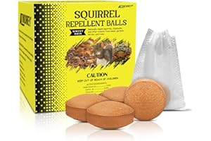 ATINDIREY Squirrel Repellent Balls- All Natural Chipmunk & Rodent Deterrent for Outdoor & Indoor Use, Attic, Garden, Cars, Bird Feeders - Safe for Pets & Kids, Lasts 30-60 Days Weather Resistant Protection