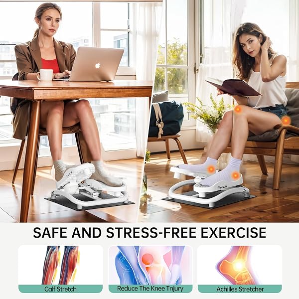 SEANLEECORE CALF STRETCHER – SLANT BOARD STRETCHING FOR PLANTAR FASCIITIS & ACHILLES TENDONITIS, FEET MOBILITY,UNDER DESK STEPPER LEG EXERCISER WITH FOOT MASSAGE FOR EXERCISE& PHYSICAL THERAPY