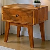 Acacia Sofia Nightstand with Drawer, Bedside Table, Table with Storage Drawer for Bedroom, Closet, Entryway, Living Room Coll