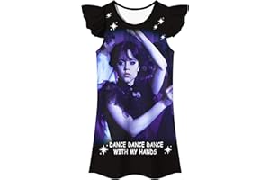 Hjshfue Girls Casual Dress Kids Dark Princess Dancing Queen Patterned Birthday Party Outfits