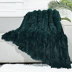 GONAAP Fuzzy Faux Fur Throw Blanket Twin Size Dark