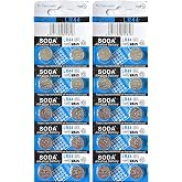 YMCtoys - AG13 LR44 L1154 357 A76 Alkaline Button Cell Battery with Retail Blister Pack Cards - (Pack of 20)