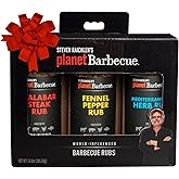 Steven Raichlen's Planet Barbecue Gourmet BBQ Rubs & Spices Gift Box 3 Pack- Grill Seasonings Set with International Flavors- Summer Cookout Essential