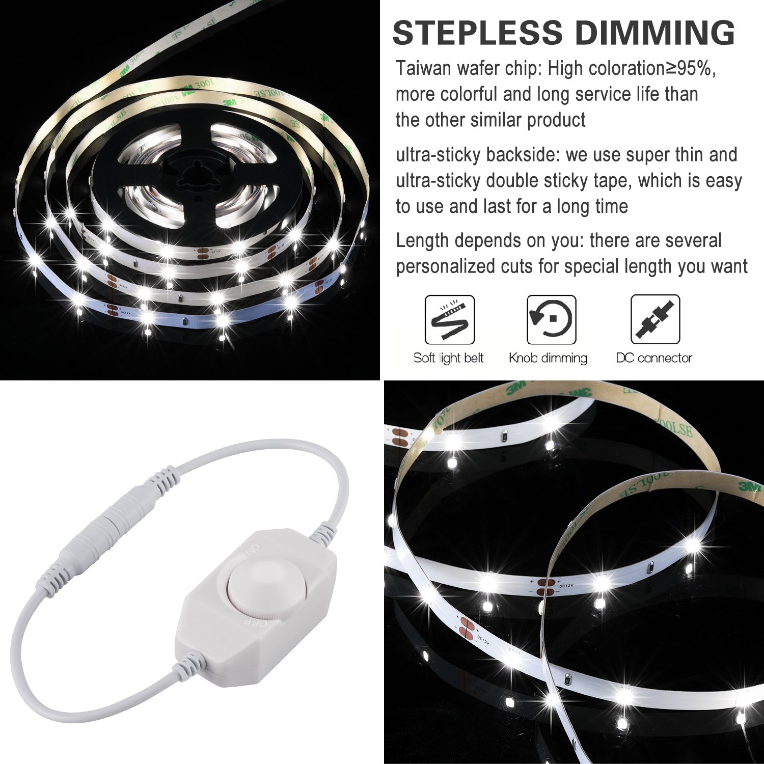 LED Vanity Mirror Lights Kit, Magicfly 13Ft 240 LEDs Make-up Vanity Mirror Light with Dimmer and Power Supply for Makeup Table Set, Flexible DIY Hollywood Style Mirror, Mirror not Included