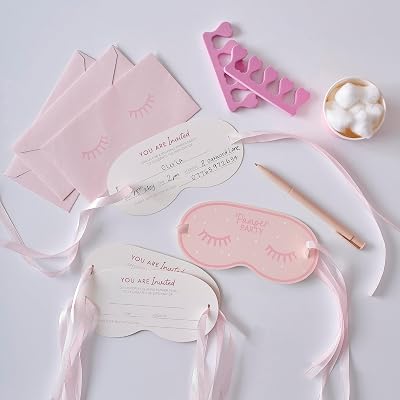 Ginger Ray Eye Mask Invitations 5 Pack Pamper Party Accessories
