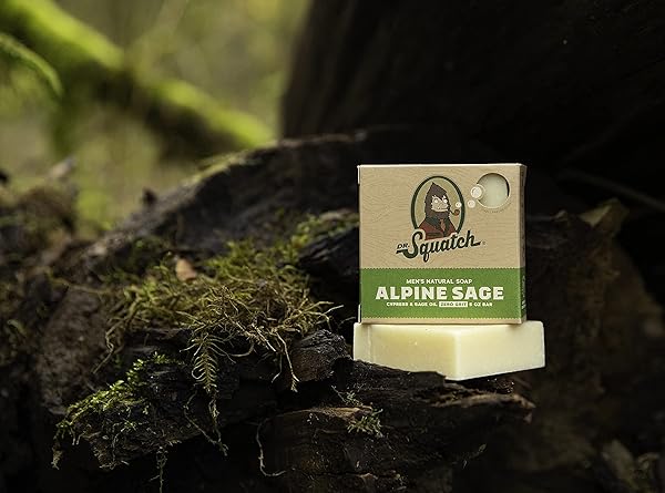 DR. SQUATCH ALL NATURAL BAR SOAP FOR MEN WITH ZERO GRIT, ALPINE SAGE