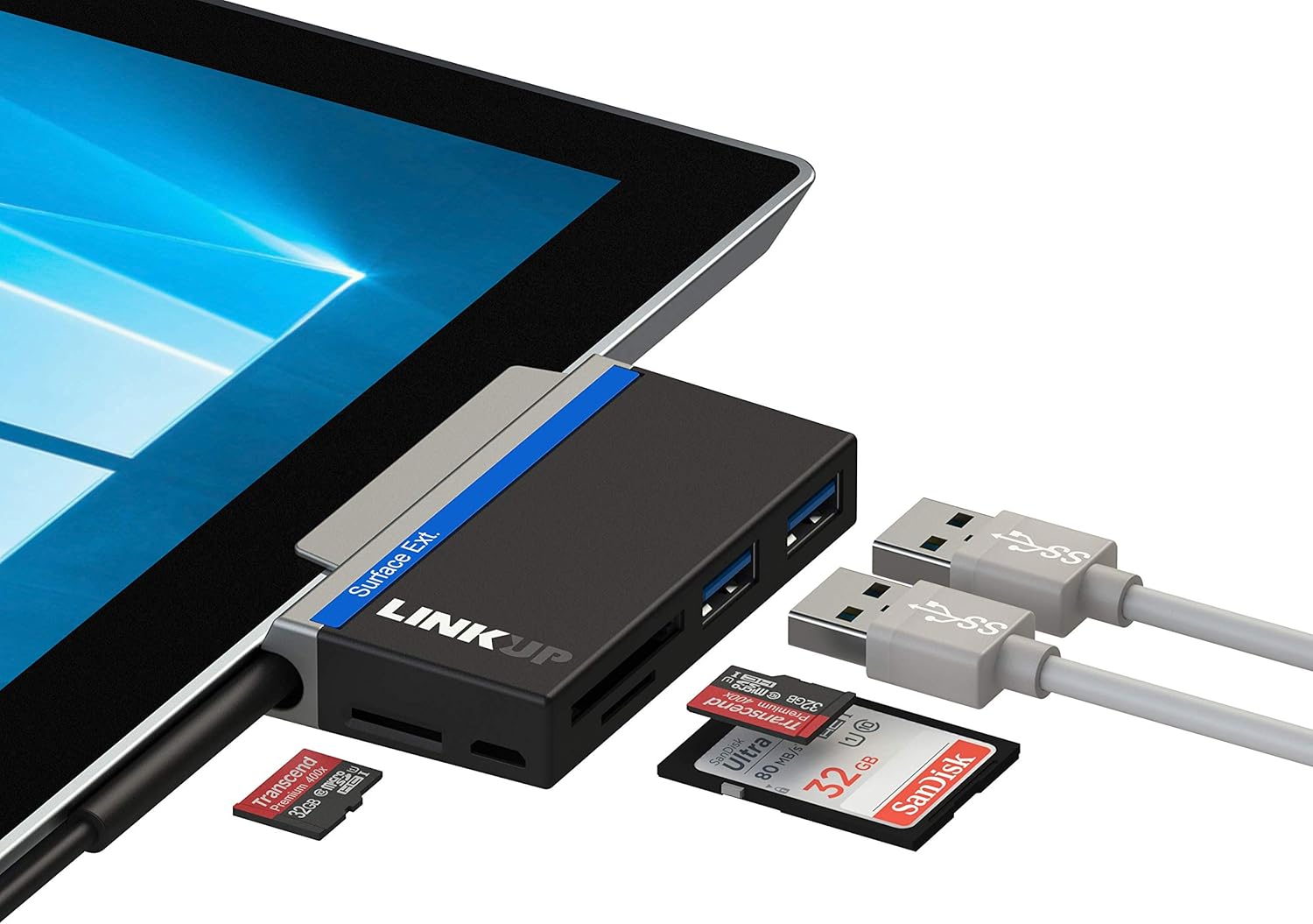 LINKUP Microsoft Surface GO Compatible Docking Station USB C Dock 6