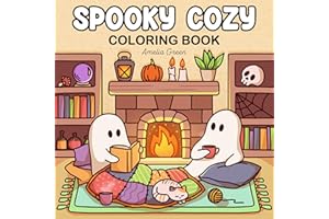Spooky Cozy: Cute & Simple Coloring Book for Adults and Teens Featuring Adorable Characters, Creepy Creatures and Cozy Hygge Scenes for Relaxation