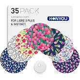HONYOU 35Pack Libre 3 Plus Sensor Covers Waterproof Instinct Patches | Latex-free Breathable Overpatches for Freestyle Libre 3 Sensor CGM, One-hand Apply Easy Peel-Tab,15 Days Long Stay