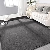 Gifeas Large Ultra Soft Modern Area Rugs for Living Room Bedroom, 5x8 Feet Dark Grey Thickened Memory Foam Indoor Solid Minimalist Carpets, Non-Slip Comfy Rug for Boys Girls Nursery Room Home Decor