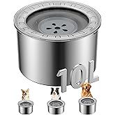 Heouvo 2.6 Gallon No Spill Dog Water Bowl with Slow Drink Floating Disk | Splash-Proof Lid + Stainless Steel Bowl/Rubber Bottom/Slobber Stopper Water Bowl for Large Sloppy Messy Drinkers Reduce Mess