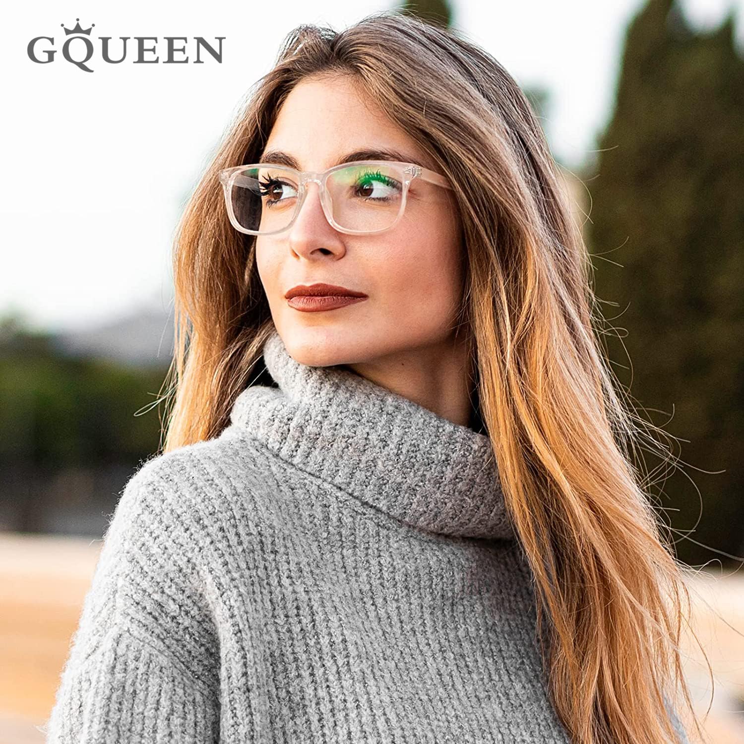 GQUEEN Fashion Glasses Non Prescription Fake Glasses for Women Men Clear Lens Square, 201582