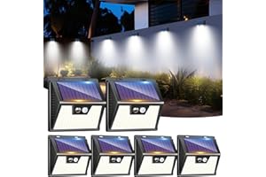 LOTMOS Solar Lights Outdoor Motion Sensor, [ 6 Pack/176LED ] Fence Lights Solar Powered 3 Modes, Waterproof Wireless Solar Wa