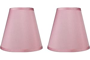 Urbanest Set of 2 Hardback Faux Silk Empire Lamp Shade 5-inch by 9-inch by 8.5-inch, Pink, Spider Washer Fitter