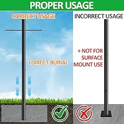 ZUIWAN 7FT Outdoor Lamp Post with Metal Cross