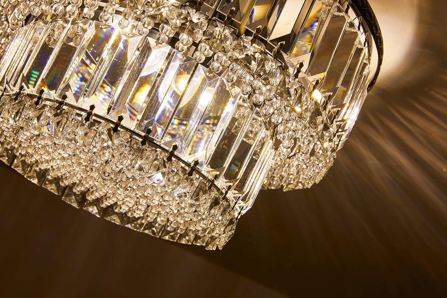 Berliget D15.7'' x H9.6'' Modern Glam Raindrop Black Crystal Flush Mount Chandelier, 6-Light Elegent Round Beaded Chandelier Ceiling Light Fixture for Bedroom Living Room Dining Room Bathroom Hallway: Home Improvement