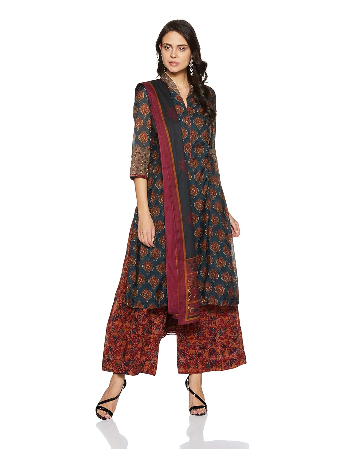 biba women's anarkali salwar suit set