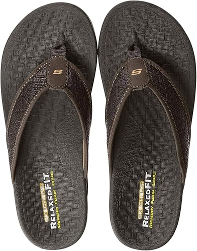 skechers mens memory foam flip flops uk