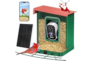 ISLEUTOR Metal Smart Bird Feeder with Camera – Solar Powered, AI Bird Identification & 2.5K HD Auto Capture Bird Videos, Bird Arrival Notifications, 2.1L Capacity & 100% Durable Design, Gift for Family