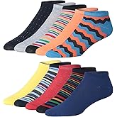JAMES FIALLO Men’s 10 Pairs Lightweight Low Cut Socks – Classy Colorful Patterns for Stylish Everyday Wear Size 10–13