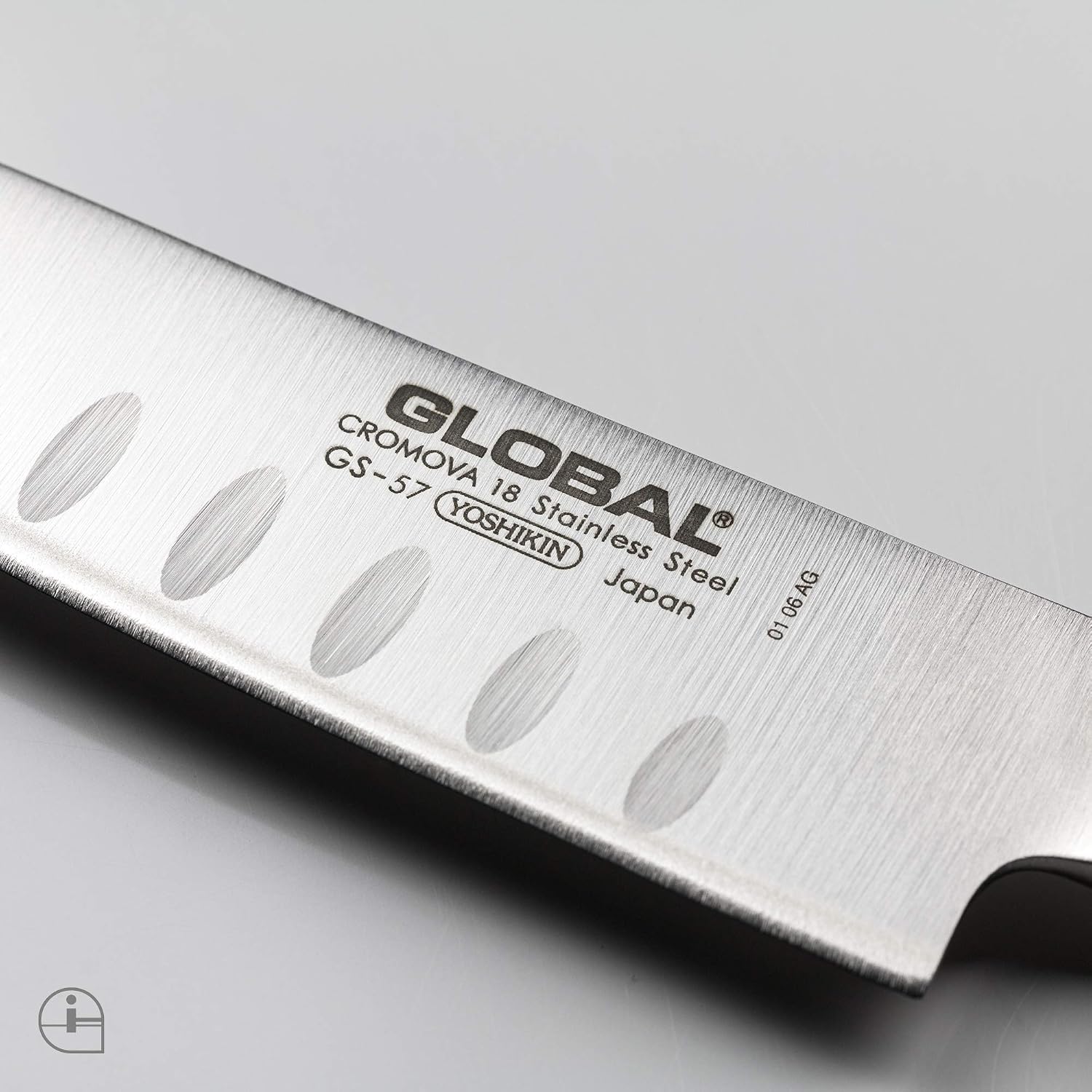 Global GS-57 Fluted Santoku Knife 11cm Blade, Small Versatile Japanese Kitchen Knife, Ultra Sharp Stainless Steel - Image 3