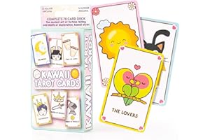 KALAN Cute Tarot Cards - Kawaii Tarot Cards for Beginners, Oracle Cards Deck, Anime Tarot Cards, Magic Tarot Cards, Tarot Cards Oracle Deck Cute for Teens