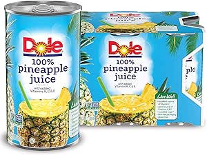 Dole 100% jugo de piña, 6 onzas líquidas (paquete de 6 ...