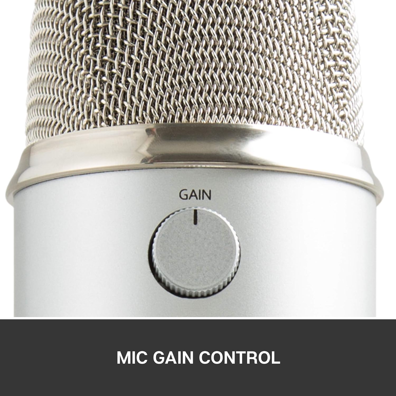 Blue Yeti USB Mic for Recording & Streaming on PC and Mac, 3 Condenser Capsules, 4 Pickup Patterns, Headphone Output and Volume Control, Mic Gain Control, Adjustable Stand, Plug & Play - Silver: Musical Instruments