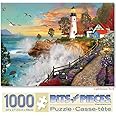Bits and Pieces - 1000 Piece Jigsaw Puzzle for Adults - ‘Lighthouse Park’ 1000 pc Large Piece Sunset by The Ocean Jigsaw by Artist David Maclean - 18” x 24”
