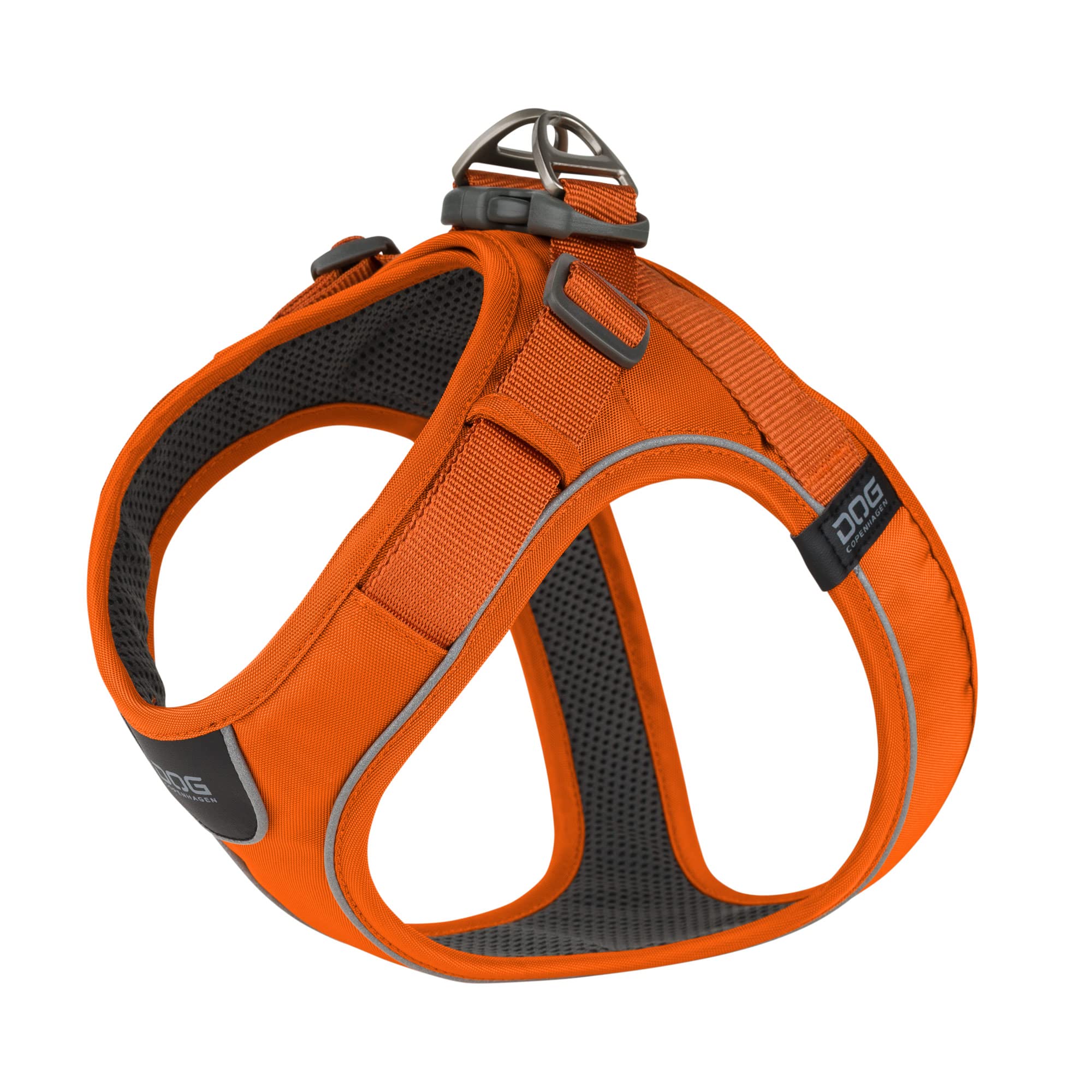DOG Copenhagen Comfort Walk Go Dog Harness - Easy to put on and take off - Padded for Comfort - Reflective Trim - Small Dog - Puppy Harness, Orange Sun, Size XXS