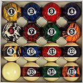 Collapsar Pool Balls Billiard Set 2-1/4" Billiard Balls | Pool Table Balls Complete 16 Ball Set Regulation Size&amp;Weight Resin Ball (Several Style Available)
