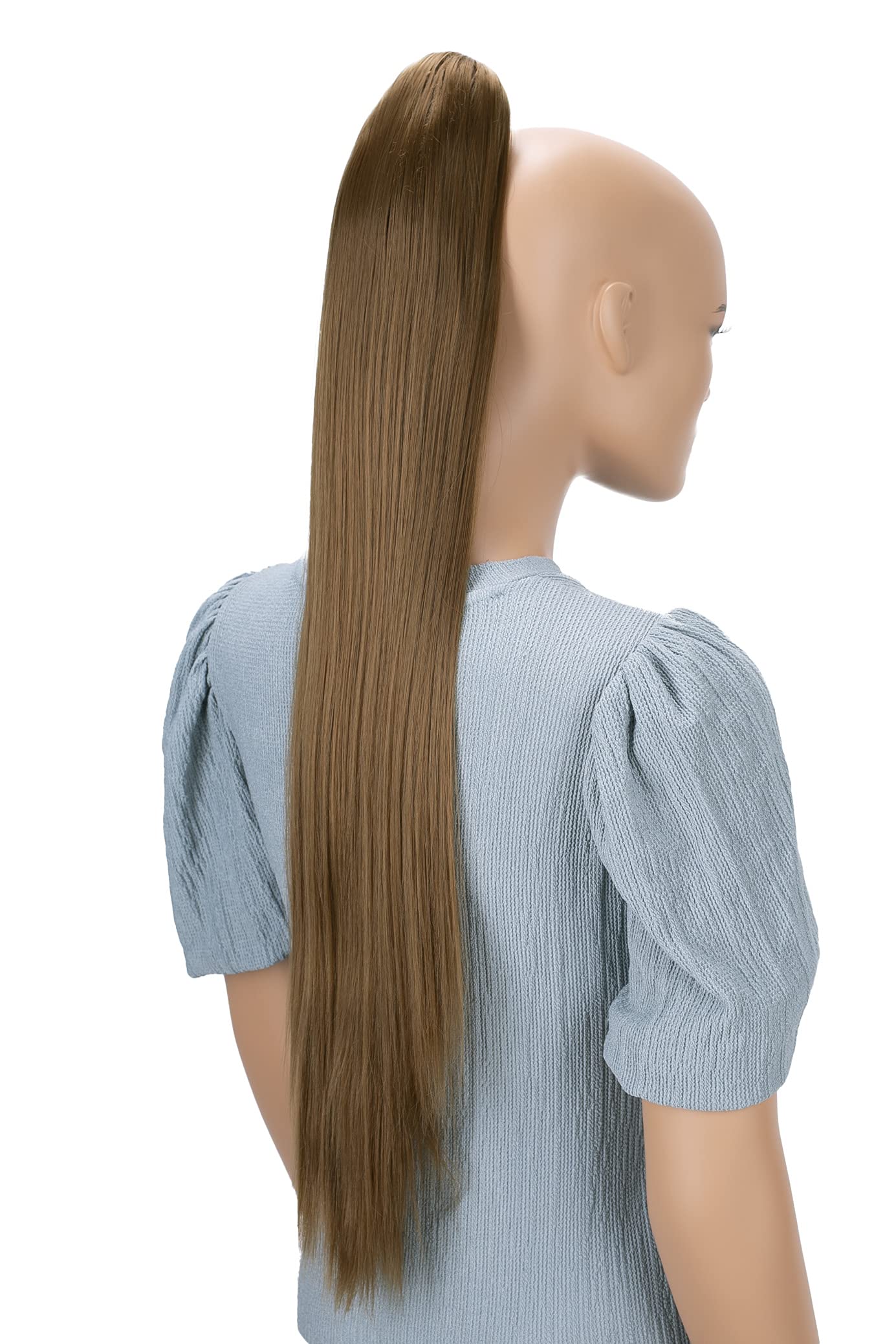 CAISHA 28" Extra Long Straight Ponytail Hairpiece Heat-resistant Synthetic Fibres Brown H80