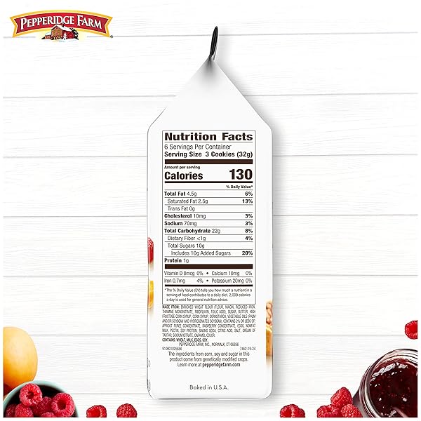PEPPERIDGE FARM VERONA APRICOT RASPBERRY THUMBPRINT COOKIES, 6.75 OZ. BAG