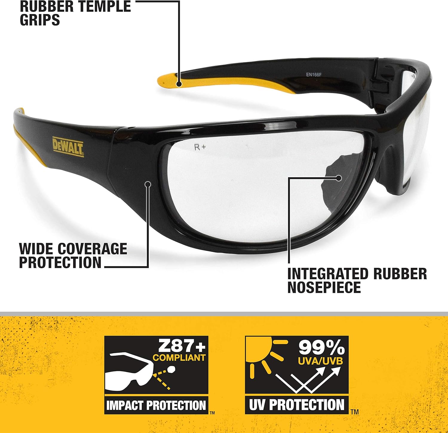 DEWALT DPG94-1C Dominator SAFETY Glasses, Clear Lens - - 