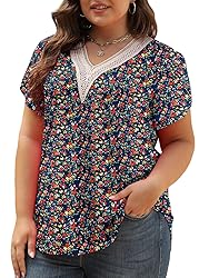 Womens Plus Size Tunic Tops Dressy Petal Sleeve 5XL
