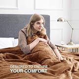 Moonlight20015 Fleece Blanket King Size 270x230 cm Soft Silky 400 GSM Camel view 2