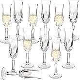 YARYOUNG Champagne Glasses Set of 12, 4.4Oz Premium Stemmed Vintage Champagne Glasses, Crystal Clear Goblet Glassware for Wine, Whiskey, Liqueur, Perfect for Valentine’s Day/Wedding/Anniversary