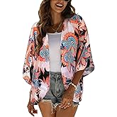 BB&KK Women's Chiffon Kimono Loose Casual Open Front Cover Ups